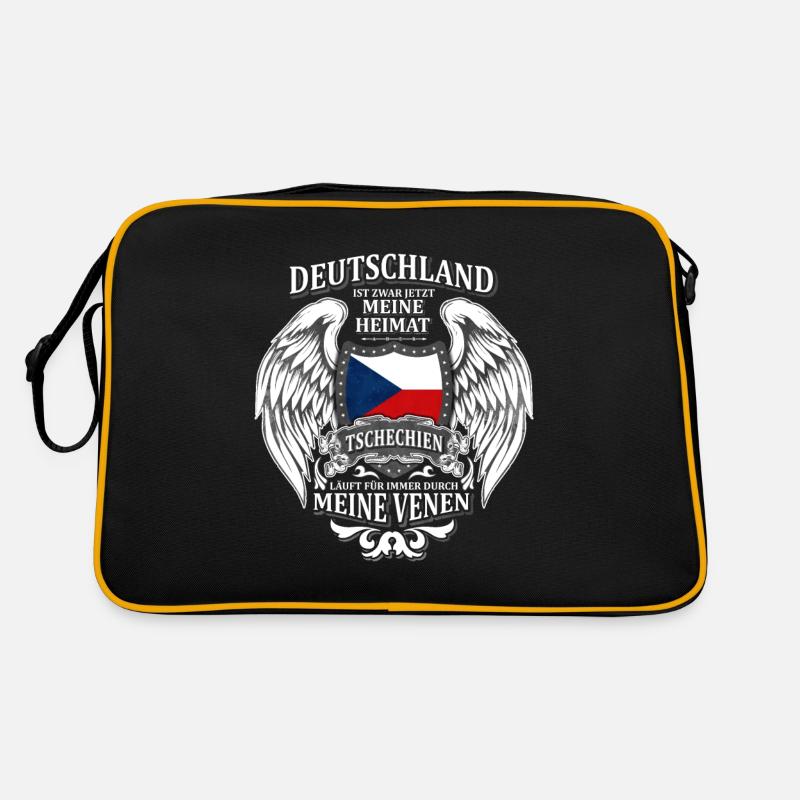 Tschechien - Retro Tasche - Schwarz/Gold