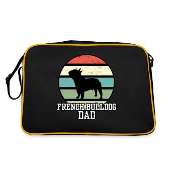 French Bulldog Dad I Retro Frenchie Dad - Sac Retro - noir/or - Dos
