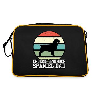 English Springer Spaniel Dad I Rétro Épagneul Papa - Sac Retro - noir/or - Dos