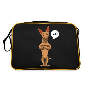 Stubborn Podenco Dog Gift - Retro Bag - black/gold - Back