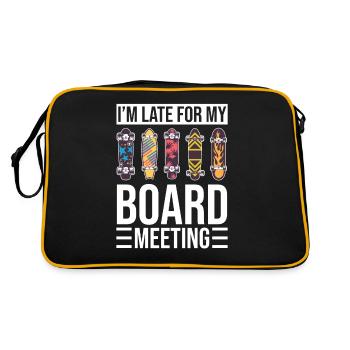 Skateboard Skateboarder Skater - Retro Tasche - Schwarz/Gold - Hinten