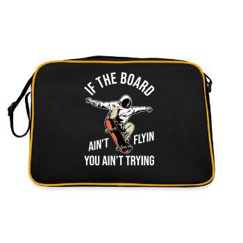 Skateboard Skateboarder Skater - Retro Tasche - Schwarz/Gold - Hinten