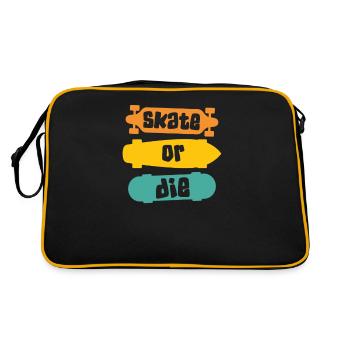 Skateboard Skateboarder Skater - Retro Bag - black/gold - Back