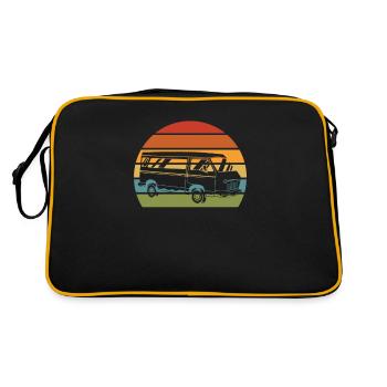 Retro Camper Bus Caravan Vintage Camper Bus - Sac Retro - noir/or - Dos