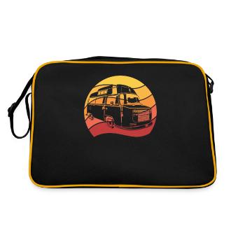 Retro Camper Bus Caravan Vintage Camper Bus - Sac Retro - noir/or - Dos