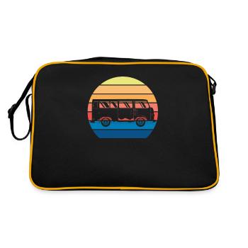 Retro Camper Bus Caravan Vintage Camper Bus - Sac Retro - noir/or - Dos