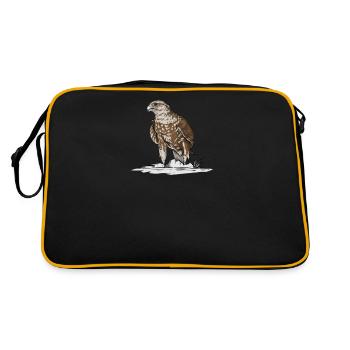 Sakerfalke I Greifvogel Falke Beizjagd Motiv für - Retro Tasche - Schwarz/Gold - Hinten
