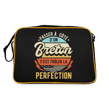 Breton Rigolo Cadeau pour Hommes de la Bretagne - Sac Retro - noir/or - Dos