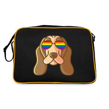 Cocker Épagneul Avec lunettes Nerd Dog LGBT Pride - Sac Retro - noir/or - Dos