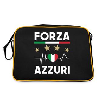 Italie Foot Forza Azzuri Drapeau Italien Football - Sac Retro - noir/or - Dos