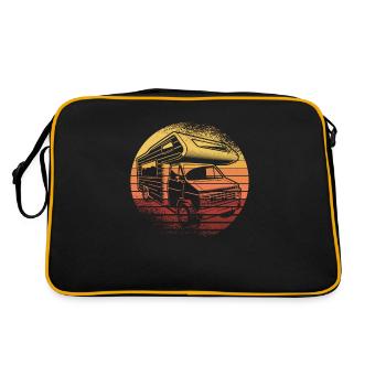 Retro Camper Bus Caravan Vintage Camper Bus - Sac Retro - noir/or - Dos
