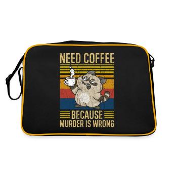 Need Coffee Coffee Saying Funny - Retro Bag - black/gold - Back