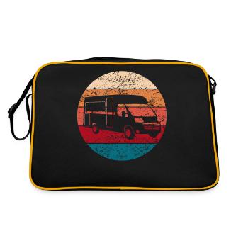 Camping Camper RV Van Vintage Cadeau - Sac Retro - noir/or - Dos
