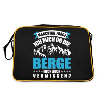 Berge - Retro Tasche - Schwarz/Gold - Hinten
