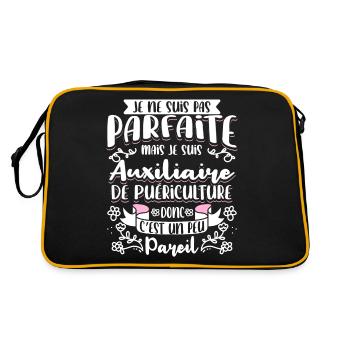 Auxiliaire puériculture humour - Sac Retro - noir/or - Dos