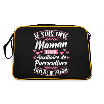 Auxiliaire puériculture humour - Sac Retro - noir/or - Dos
