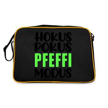 Junggesellenabschied Pfeffi Saufen Suff Vatertag - Retro Tasche - Schwarz/Gold - Hinten