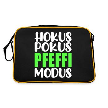 Junggesellenabschied Pfeffi Saufen Suff Vatertag - Retro Tasche - Schwarz/Gold - Hinten