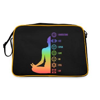 Chakra Energy Alignment Meditation Design - Retro Bag - black/gold - Back