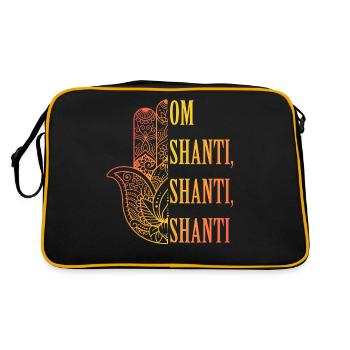 Om Shanti Hamsa Spiritual Peace Design - Retro Bag - black/gold - Back