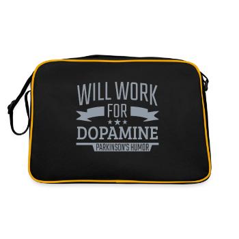 Parkinson Will Work For Dopamine Parkinson's Humor - Retro Bag - black/gold - Back