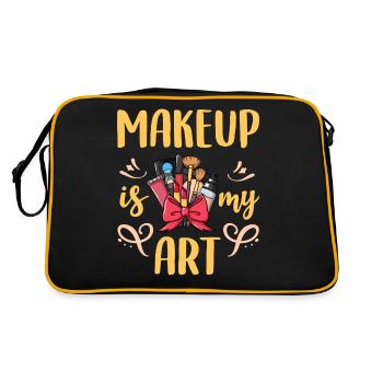 Schminke Kosmetiker Maskenbildner Kosmetik - Retro Tasche - Schwarz/Gold - Hinten
