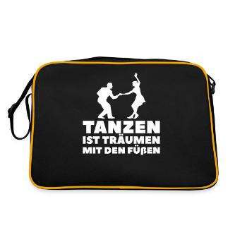 Tanzen Tänzer Tanz - Retro Tasche - Schwarz/Gold - Hinten