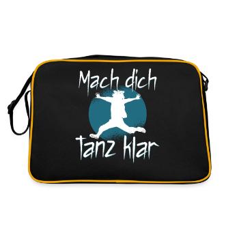 Tanzen Tänzer Tanz - Retro Tasche - Schwarz/Gold - Hinten