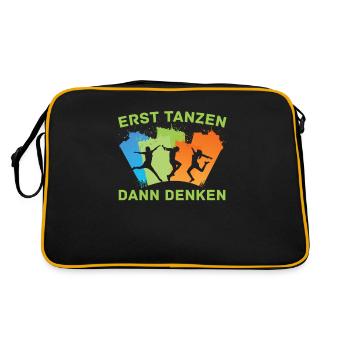 Tanzen Tänzer Tanz - Retro Tasche - Schwarz/Gold - Hinten
