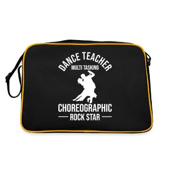 Tanzen Tänzer Tanz - Retro Tasche - Schwarz/Gold - Hinten