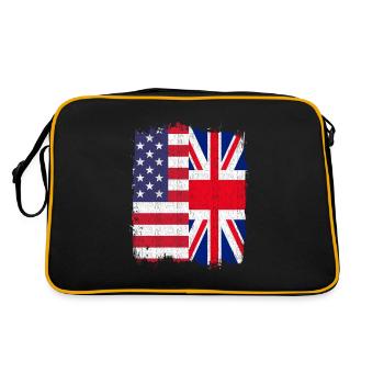 UK USA Flag - Retro Bag - black/gold - Back