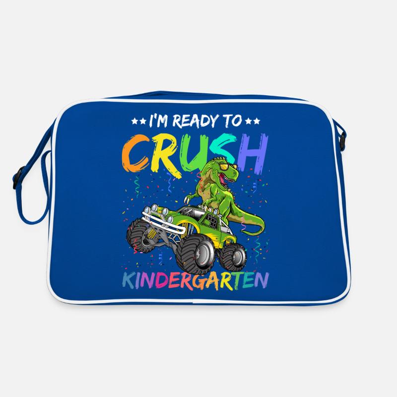 I m Ready To Crush kindergarten dinosur T Rex Retro Tasche