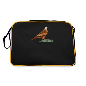 Red Kite I Bird of Prey Pickling Motif for Falconer - Retro Bag - black/gold - Back