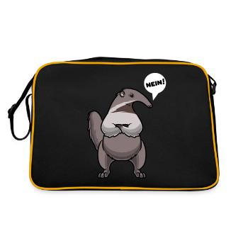 Sturer Ameisenbär - Retro Tasche - Schwarz/Gold - Hinten
