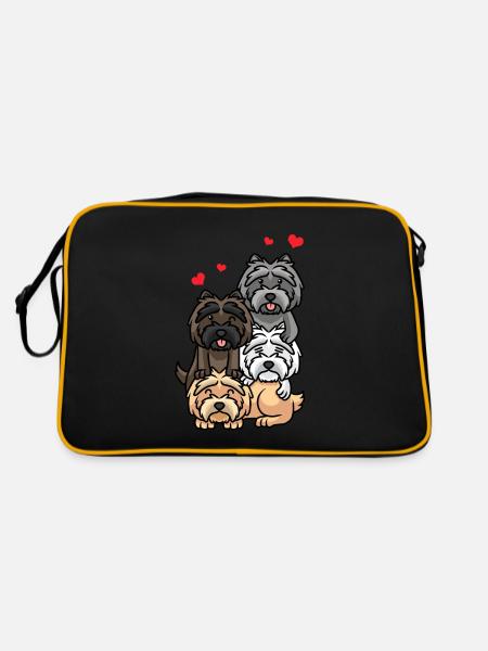 Cairn Terrier chien - Sac Retro - noir/or - Dos