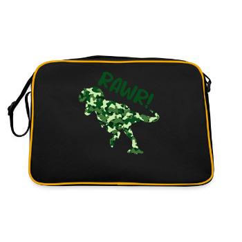 Enfants Camo T-Rex Rawr! Camouflage Dinosaur Cadeau - Sac Retro - noir/or - Dos