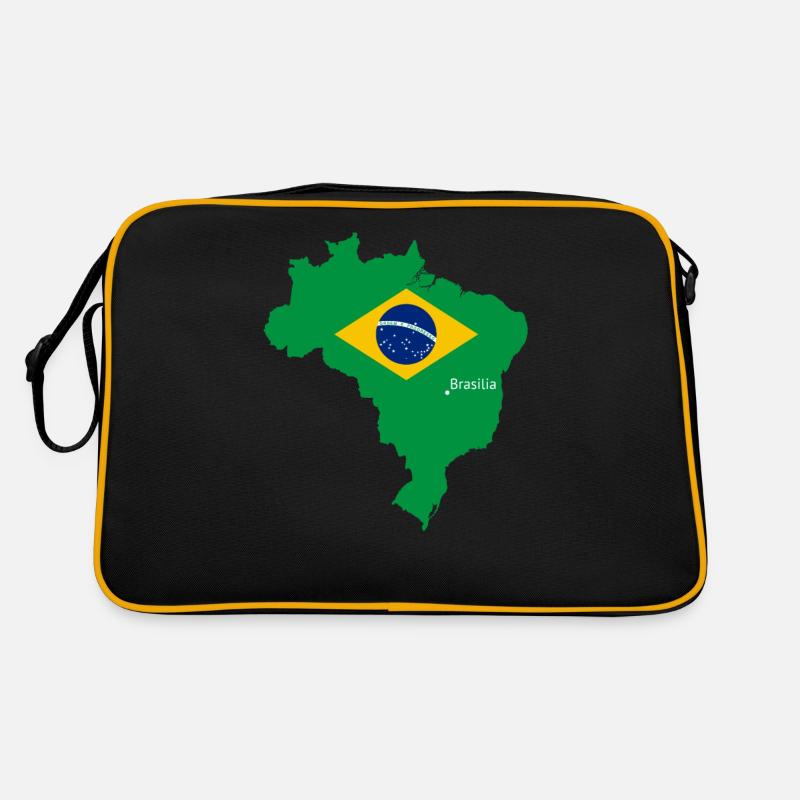Brasilien - Retro Tasche - Schwarz/Gold