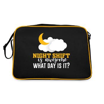 NIghtshift Nurse Night Shift is Awesome What Day i - Sac Retro - noir/or - Dos