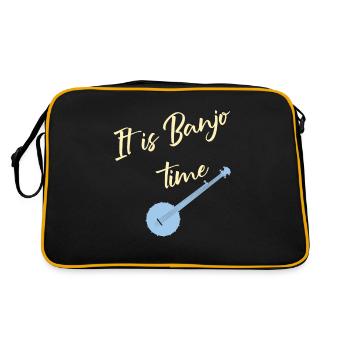 Banjo Vintage Bluegrass Music Player Gift - Retro Bag - black/gold - Back