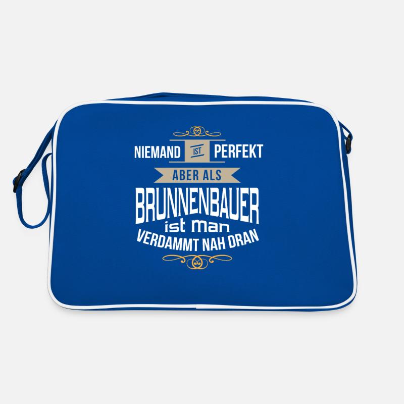 Brunnenbauer Tiefbau Handwerker Spruch Geschenk Retro Tasche