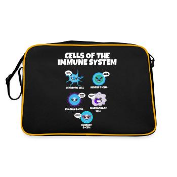 Immune System Cells Biology Cell Science - Retro Tasche - Schwarz/Gold - Hinten