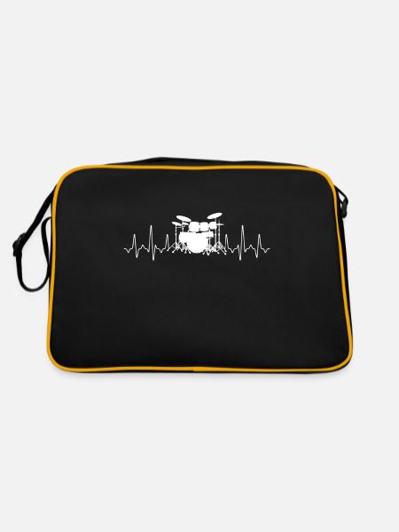 Drummer Heartbeat - Retro Tasche - Schwarz/Gold
