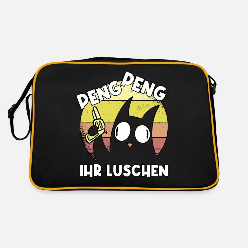 Katze Peng Luschen lustig Geschenk Retro Tasche