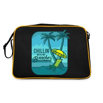 Chillin With My Beaches Vacances à la plage - Sac Retro - noir/or - Dos