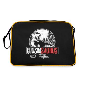 Cousin-Saurus T Rex Dinosaurier Cousin Saurus Mädc - Retro Tasche - Schwarz/Gold - Hinten