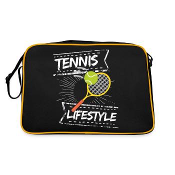 tennis / tennis / joueur de tennis / de tennis / de tennis - Sac Retro - noir/or - Dos