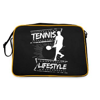 tennis / tennis / joueur de tennis / de tennis / de tennis - Sac Retro - noir/or - Dos