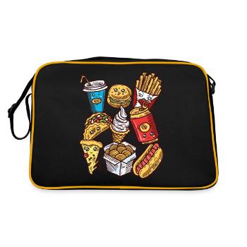 Junk Food Unhealthy Food Fast Food - Retro Bag - black/gold - Back