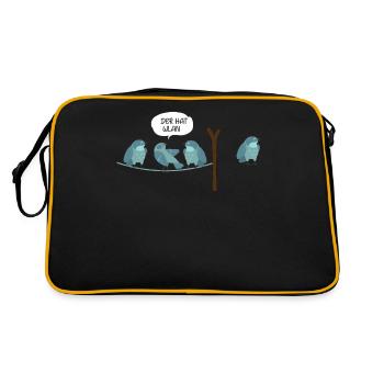 WLAN Bird Comic Who has WiFi Nerd & IT Gift - Retro Bag - black/gold - Back