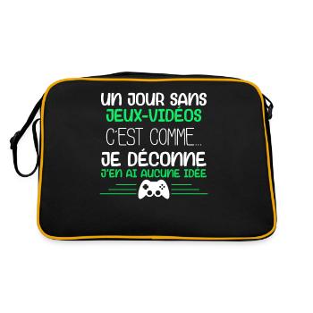 Un Jour Sans Jeux Vidéos Humour Ado Gamer - Sac Retro - noir/or - Dos